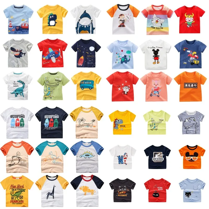 

2022Quality factory direct selling children's clothing pure cotton T shirt inexpensive children cartoon leisure jacket wholesale