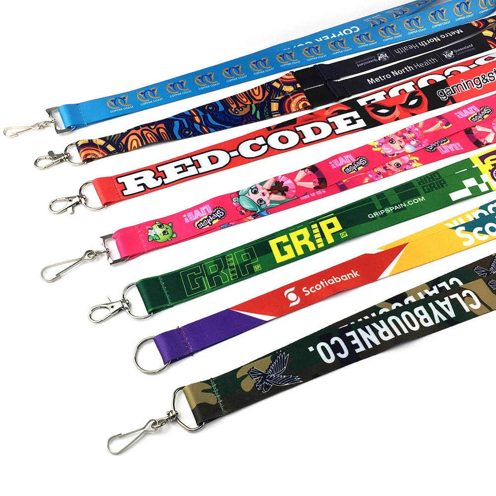 

Cheap Custom Polyester Lanyards Full Color Printing Neck Straps with Logo Custom Keychain