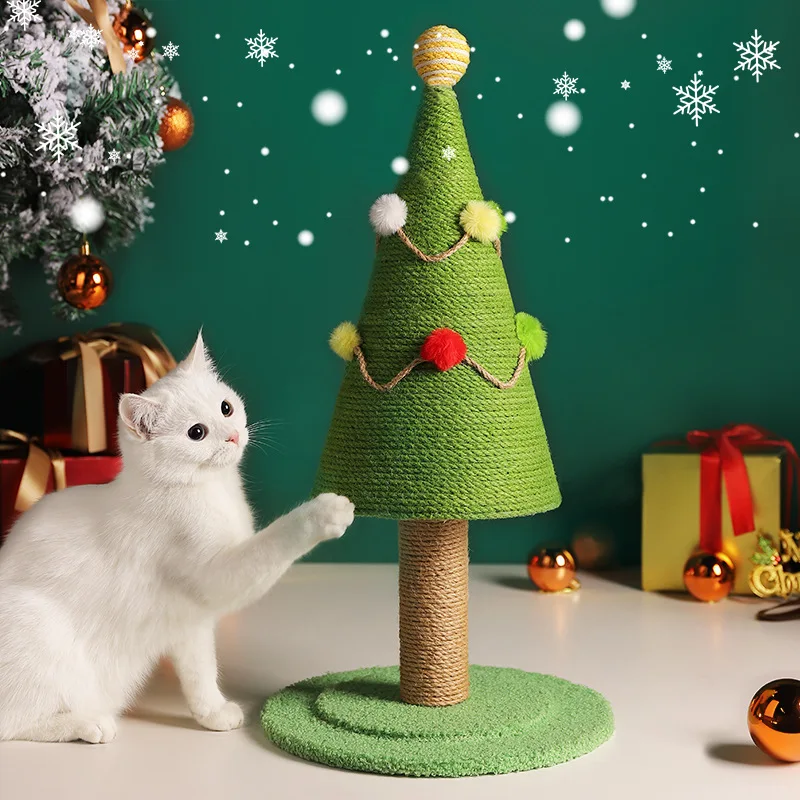 

Cat Tree Cat Scratching Sisal Rope Toy Christmas Tree Shape Factory Wholesale Hot sell