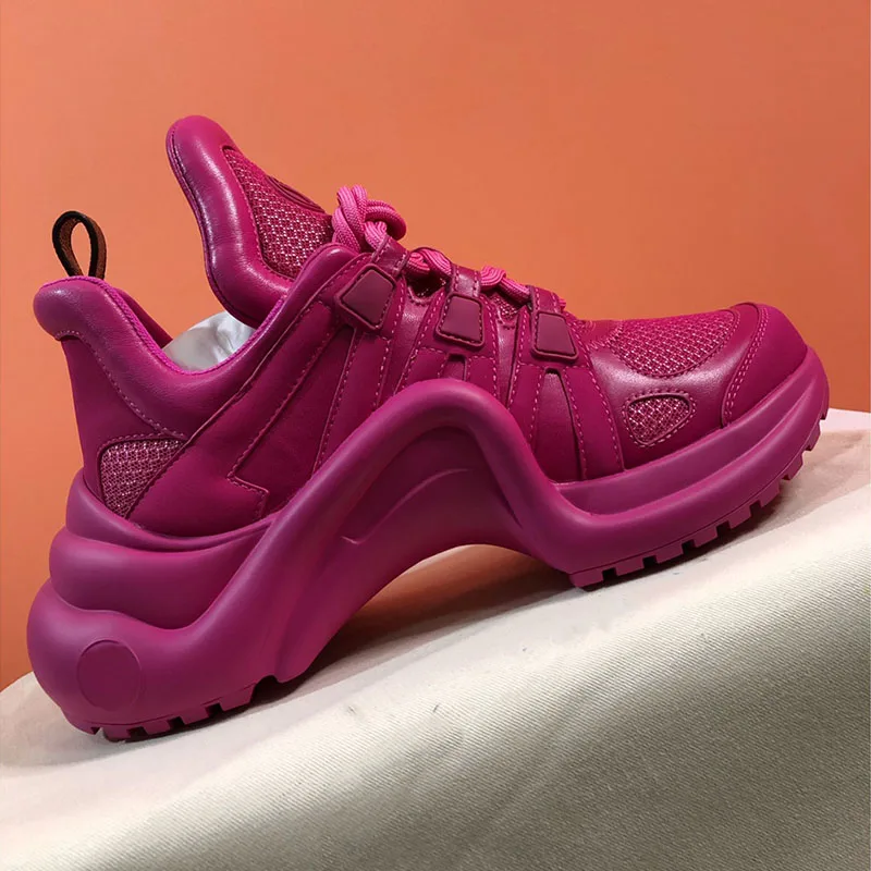 

rose Red women shoes Luxury brand Designer woman sneaker Size  model CX41207