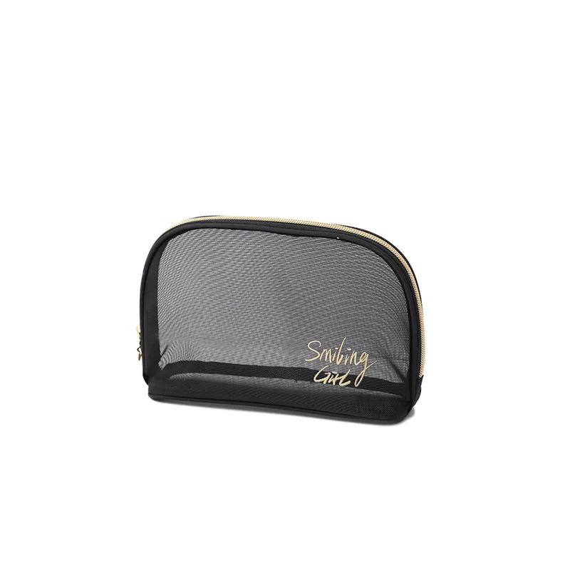 

Factory Wholesale Black Mesh Makeup Pouch Travel Wash Bag Toiletry Bag Cosmetic Bag