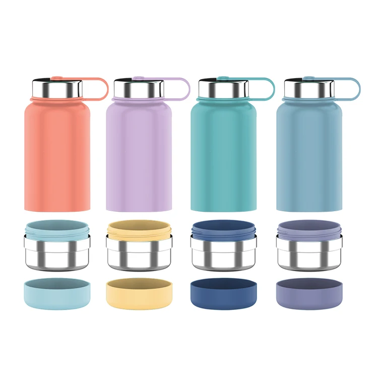 

Custom water bottle New trend 3 in 1 double wall Stainless Steel Lasering 64oz vacuum flask with 2 detachable Feeder, Customized color