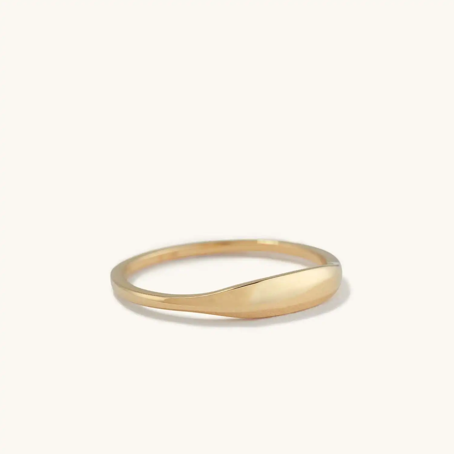 

customized Original high quality design female jewelry S925 sterling silver plated 14k gold fine and simple Slim Signet Ring