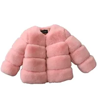 

New Winter Girls Fur Coat Elegant Baby Girl Faux Fur Jackets And Coats Thick Warm Parka Kids Outerwear Clothes Girls Coat