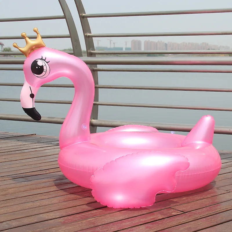 

Crown Flamingo Cute PVC Pool Hammock Float for Adult Beach Pool Inflatable Swimming Float, Pink