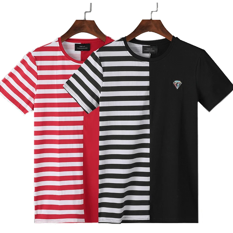 

JET FUEL Cheap Bulk Stripped Tshirts Men Short Sleeve T-Shirt Stripe T Shirts Tee Shirt