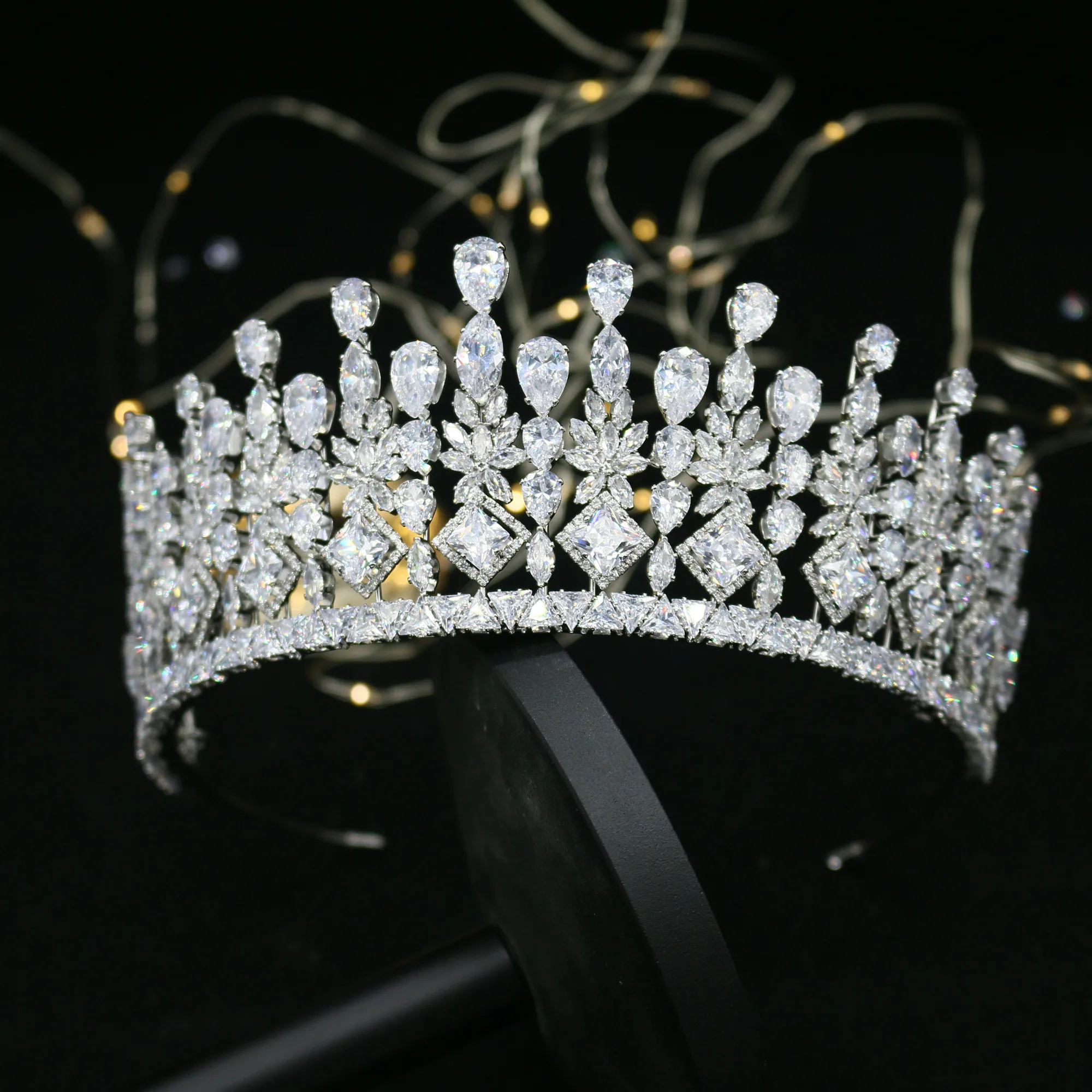 

New exquisite CZ cubic Zirconia Wedding Princess Crowns Silver Headpiece zircon Pageant bridal crown, Sliver