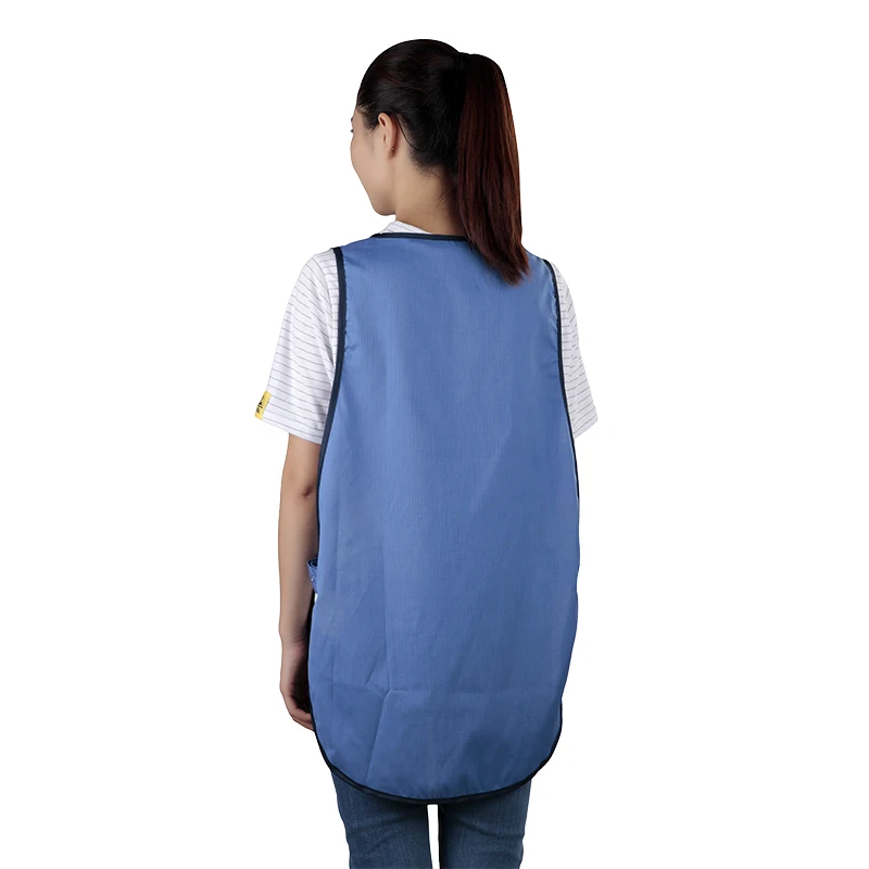 Blue esd apron antiststic Tabard for cleantoom factory workshop cotton fabric soft feeling