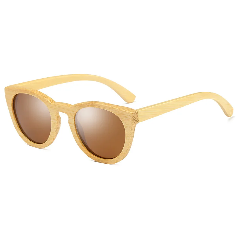 

Wholesale custom round frame TAC Polarized UV400 bamboo sunglasses polarized