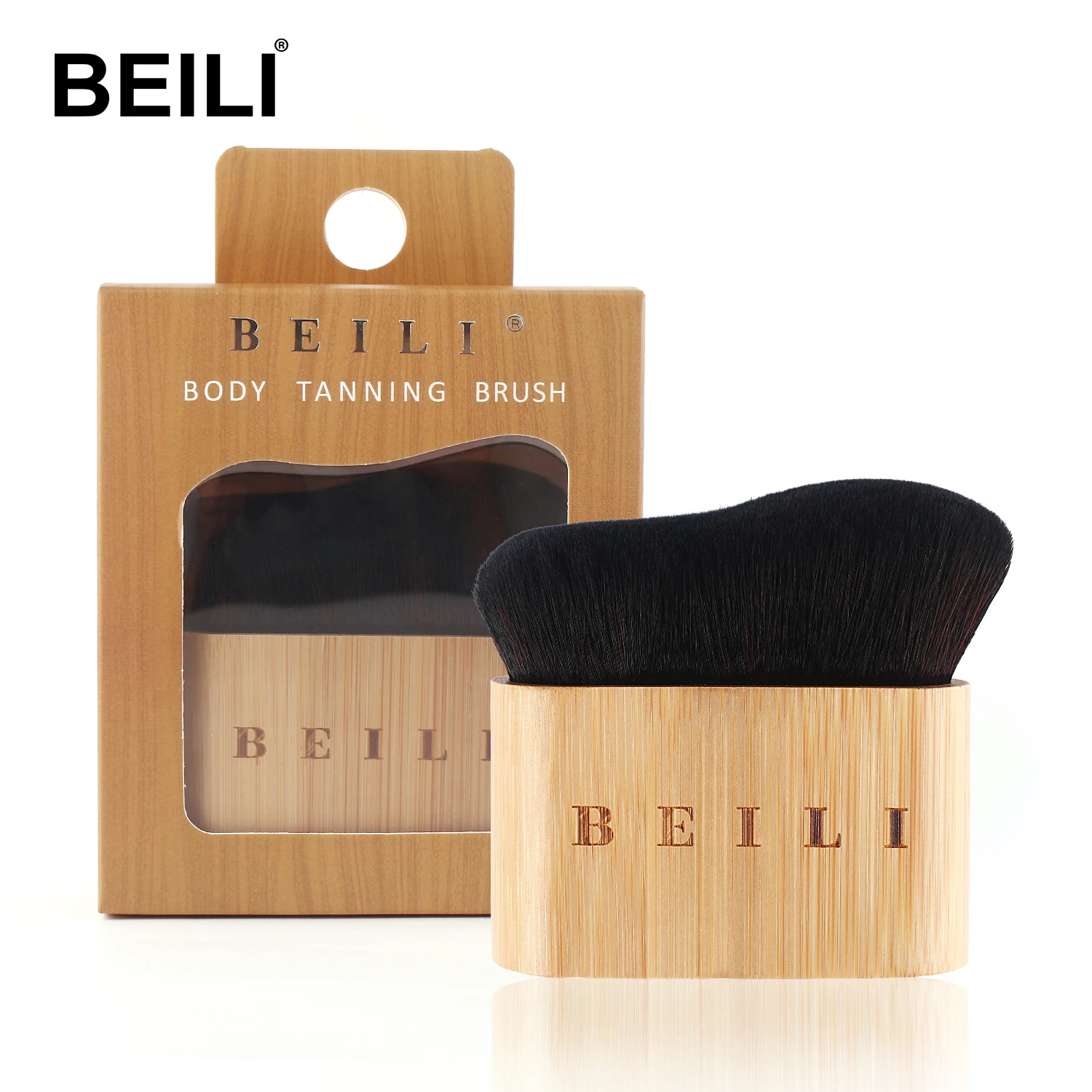 

BEILI tanning makeup brush packaging box Super-soft silky vegan body brush for seamless application blend self-tan brush