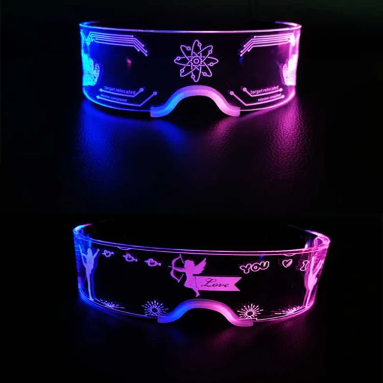 

Ins Net Red Bar Disco Cyberpunk Future Science And Technology Sense Glasses Science Fiction LED Luminous Sunglasses