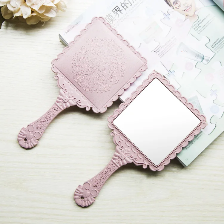 

Latest Fashion Makeup Mirror for Promotion Square Plastic Hand ABS Small Salon Hand Held Makeup Mirror, Customized