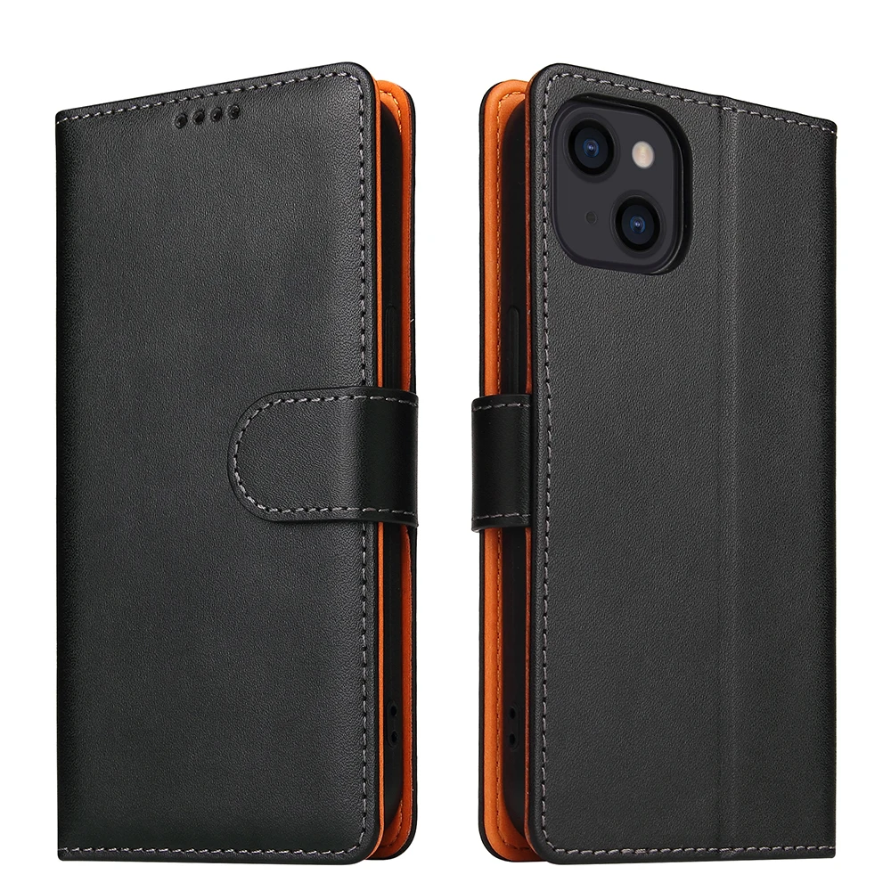 

Real Leather Flip Wallet Genuine Leather Phone Case For iPhone 13 12 Pro Max