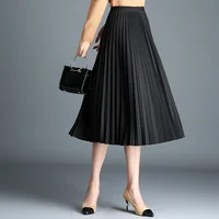 

New Design High Waisted Fashion Long Chiffon Pleated Women Skirt