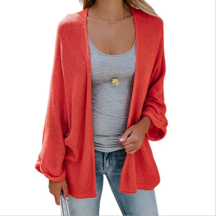 

Wholesale spring manufacturer women batwing sleeve long acrylic knitted sweater autumn vintage cardigan de mujer