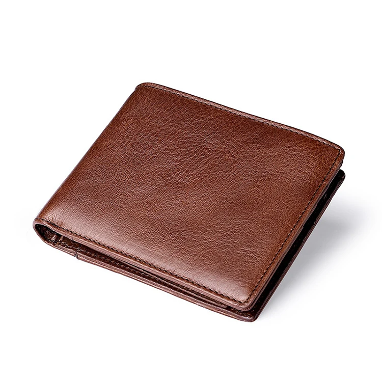 

LMW024 Casual Fashion Short Multiple Card Slots Coin Purse Luxury Brand Money Clip Cow Leather Wallet Men
