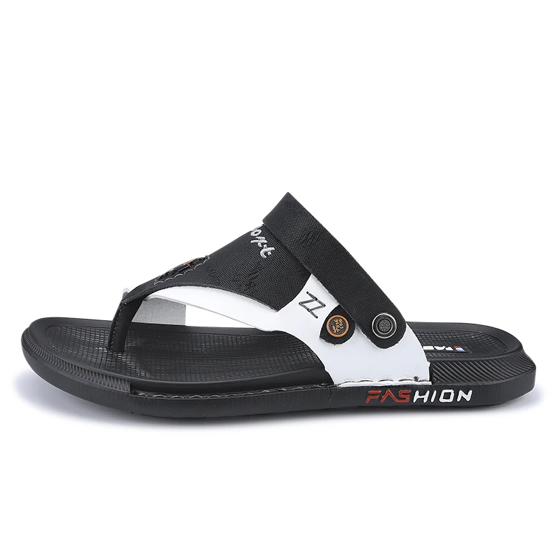 

custom logo wholesale 2021 men's fashion sandal slippers summer men faux slippers Good quality