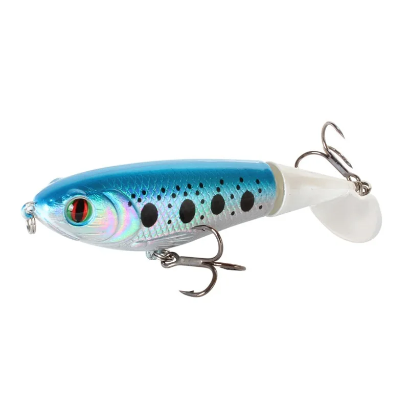 

100mm Simulation Artificial Bionic Cocked Bass Bait Hard Pencil Propeller Fishing Lures, Vavious colors
