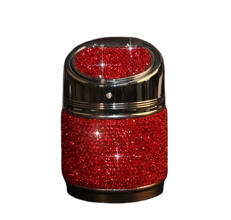 

Shiny Crystal Auto Ashtray Crystal Rhinestones Diamond Car Ashtray, Crystal,black,red