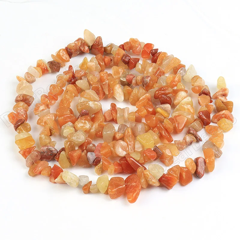 Peach Aventurine Stone Chip Shape Nuggets Loose Gemstone Beads For DIY Bracelets Making 5mm 8mm