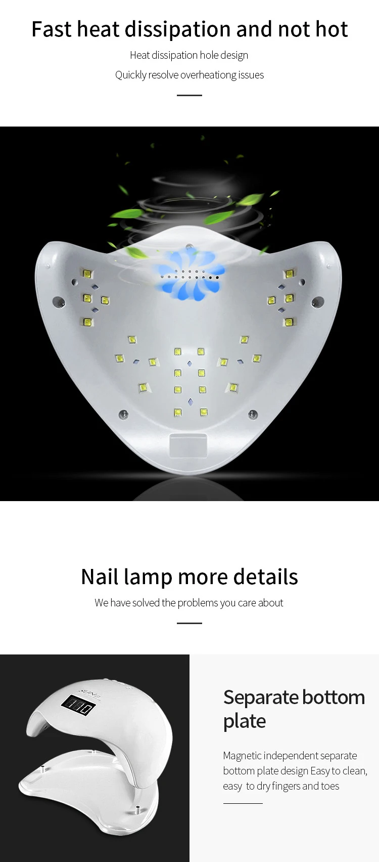 2020 Wholesale Sun Gel lampara Nail Lamp UV Light For nails 48W LED New style Automatic Sensor Uv Led Nail Lamp polish colour