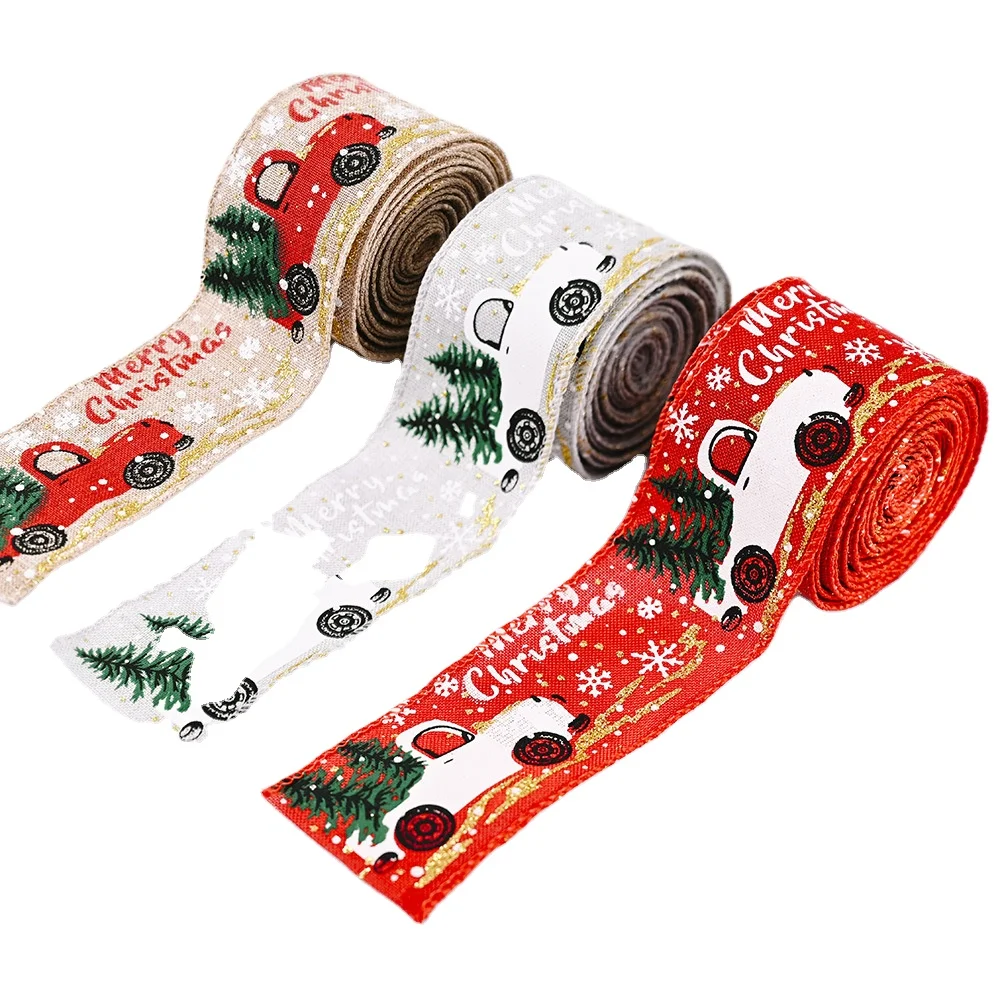 

Free shipping New Christmas festival supplies car ribbon decoration webbing decorations Gift Ribbon For Packing