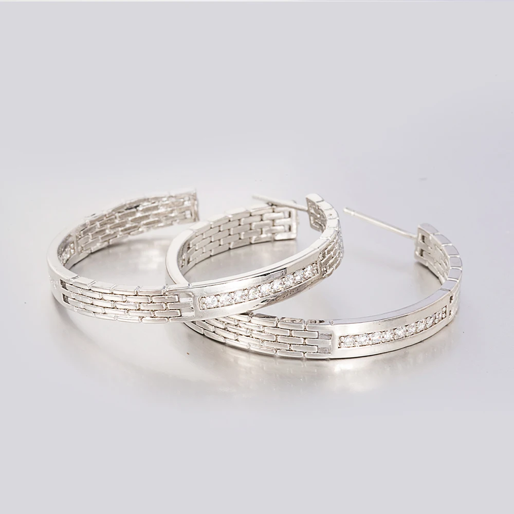 

XuQian Designer Customised Earring Lots Kpop Zircon Hoop Earrings For Women, Gold&silver