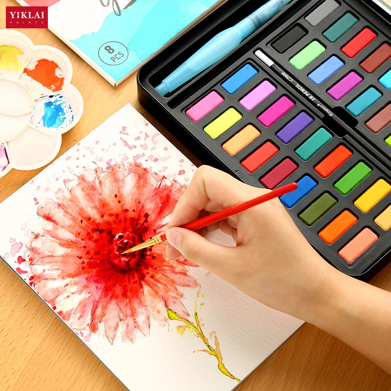 36 colors daily drawing powder art painting solid watercolor