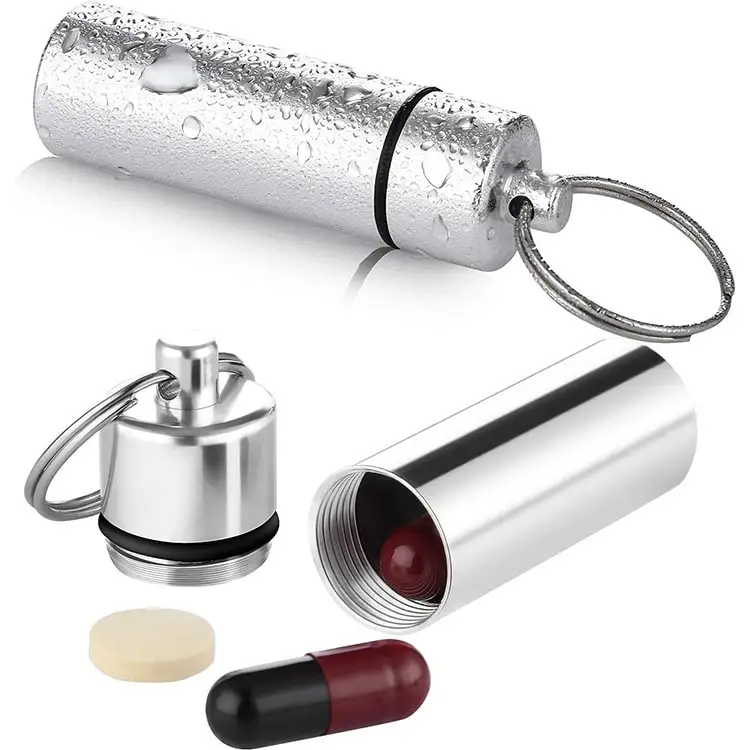 Wsta Child Proof Keyring Aluminium Secret Travel Pill Box Buy Travel