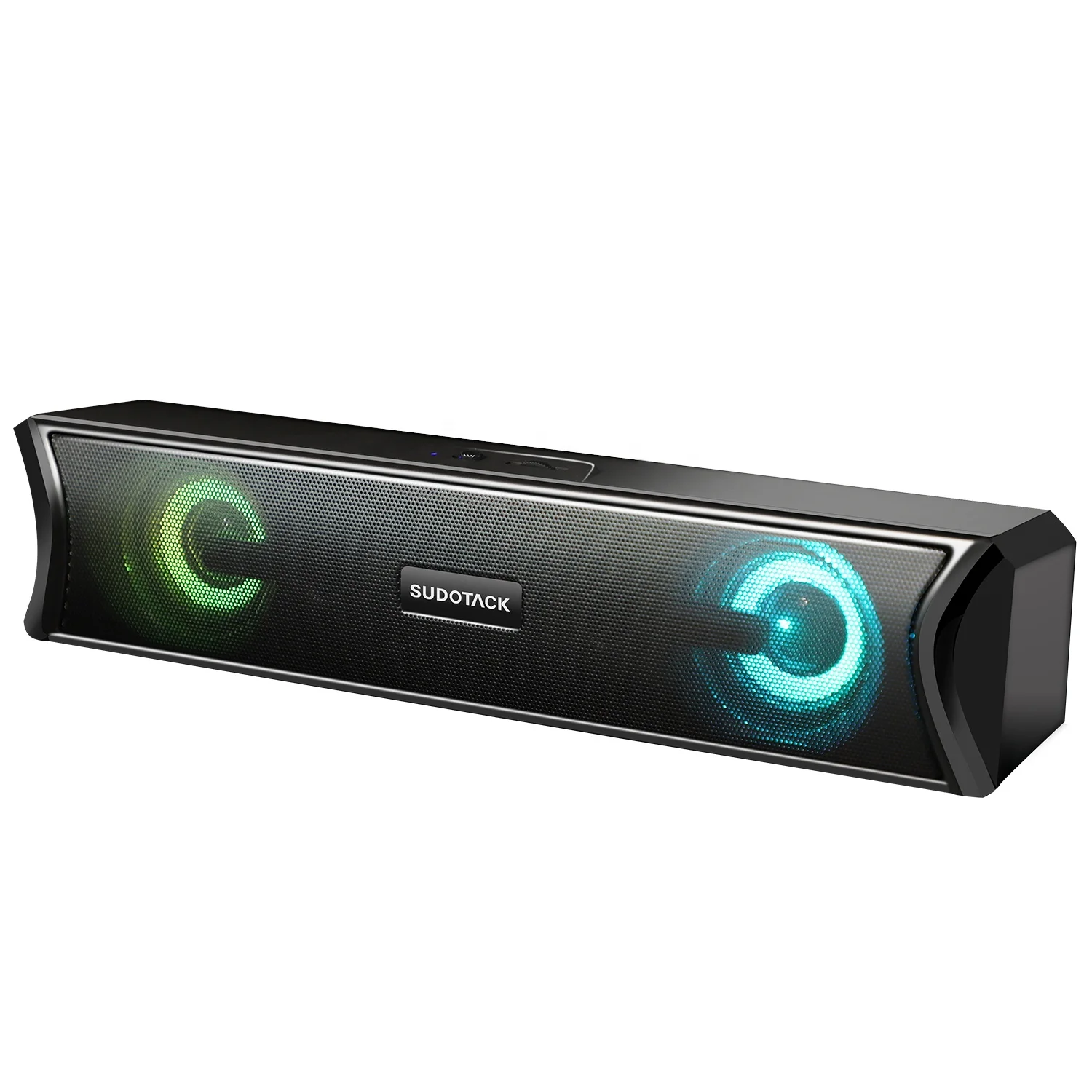 

Portable LED Lights Computer Speaker Desktop for PC Computer USB Mini Laptops Speaker, Black