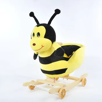 Plush Honey Bee Rocking Horse Kids Wood Rocking Chair Horse Toy - Buy