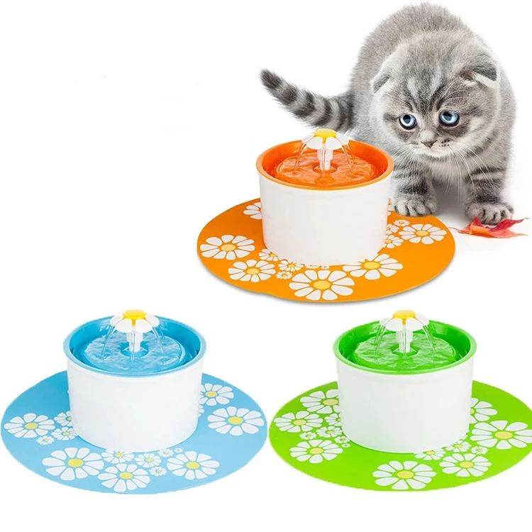 

1.6L Automatic Cat Dog Water Fountain Electric Pet Drinking Feeder Bowl USB Mute Water Dispenser with Mat Pets Drinker Feeder, Blue/green/orange