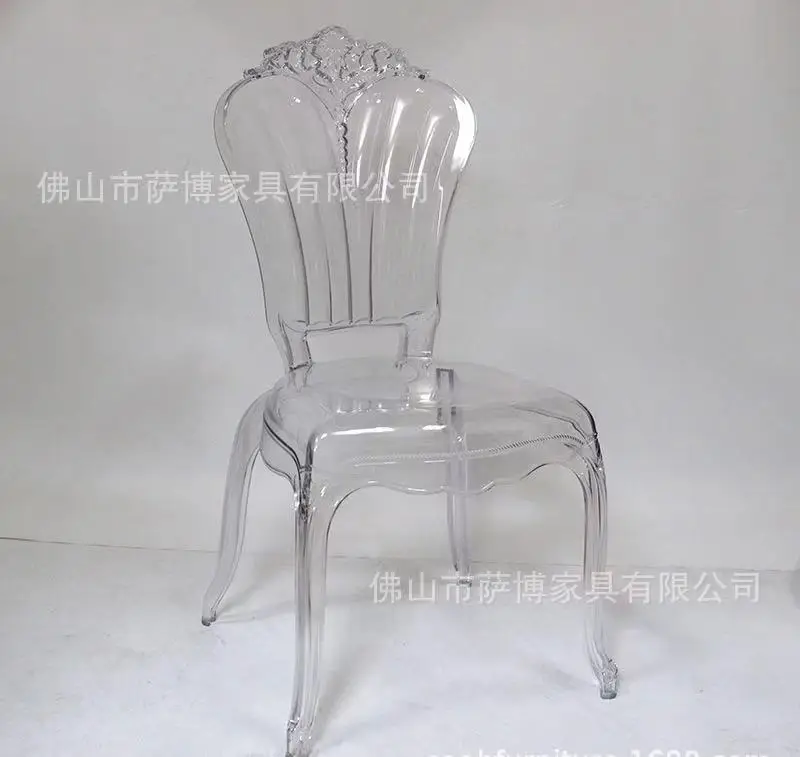 

Fancy wedding chairs sale flower Round back chairs crystal clear transparent for chivalry chairs wedding