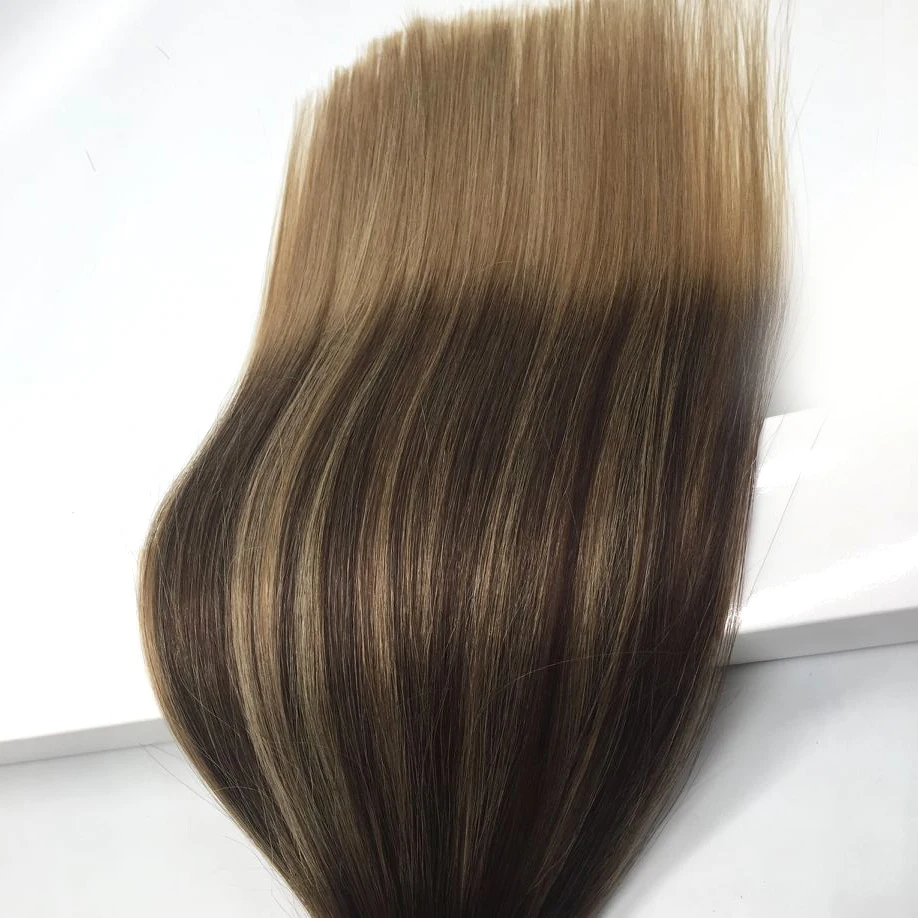 

Russian Hair Super Double Drawn Nano Ring Remy Virgin ombre highlights color Nano Hair Extensions, Natural color #1b