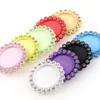 50pcs 30mm inner 20mm Mix Color Round Resin Flatback Base Setting Rhinestone Cabochon Base Frame Setting Accessory