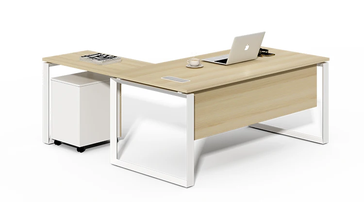 High End Mdf Wooden 1600 mm Ceo Office Executive Table With Side Cabinet