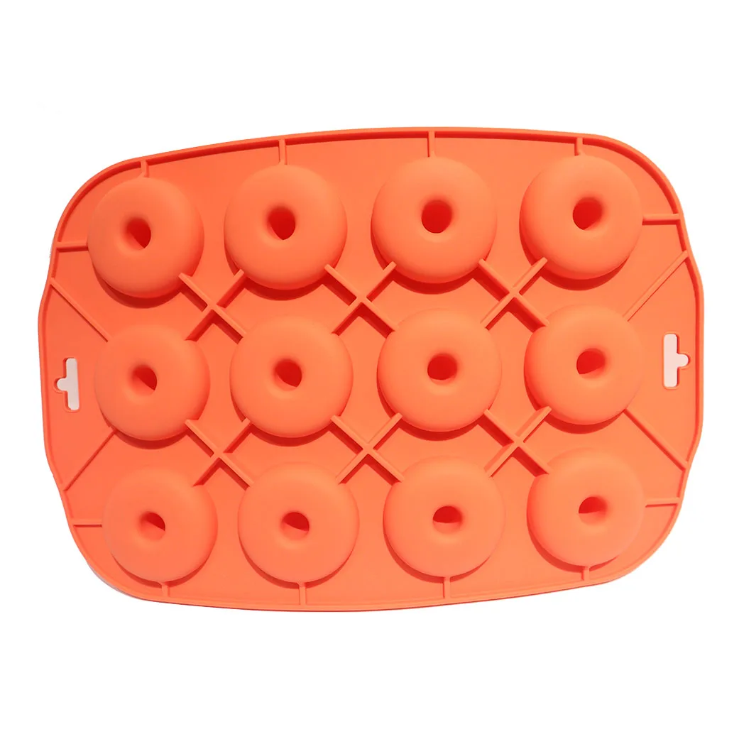 

12 Cups Food Grade Silicone Mini Donuts Maker Baking Pan Doughnut Baking Mold Tray Biscuit Mold, Pms color acceptable