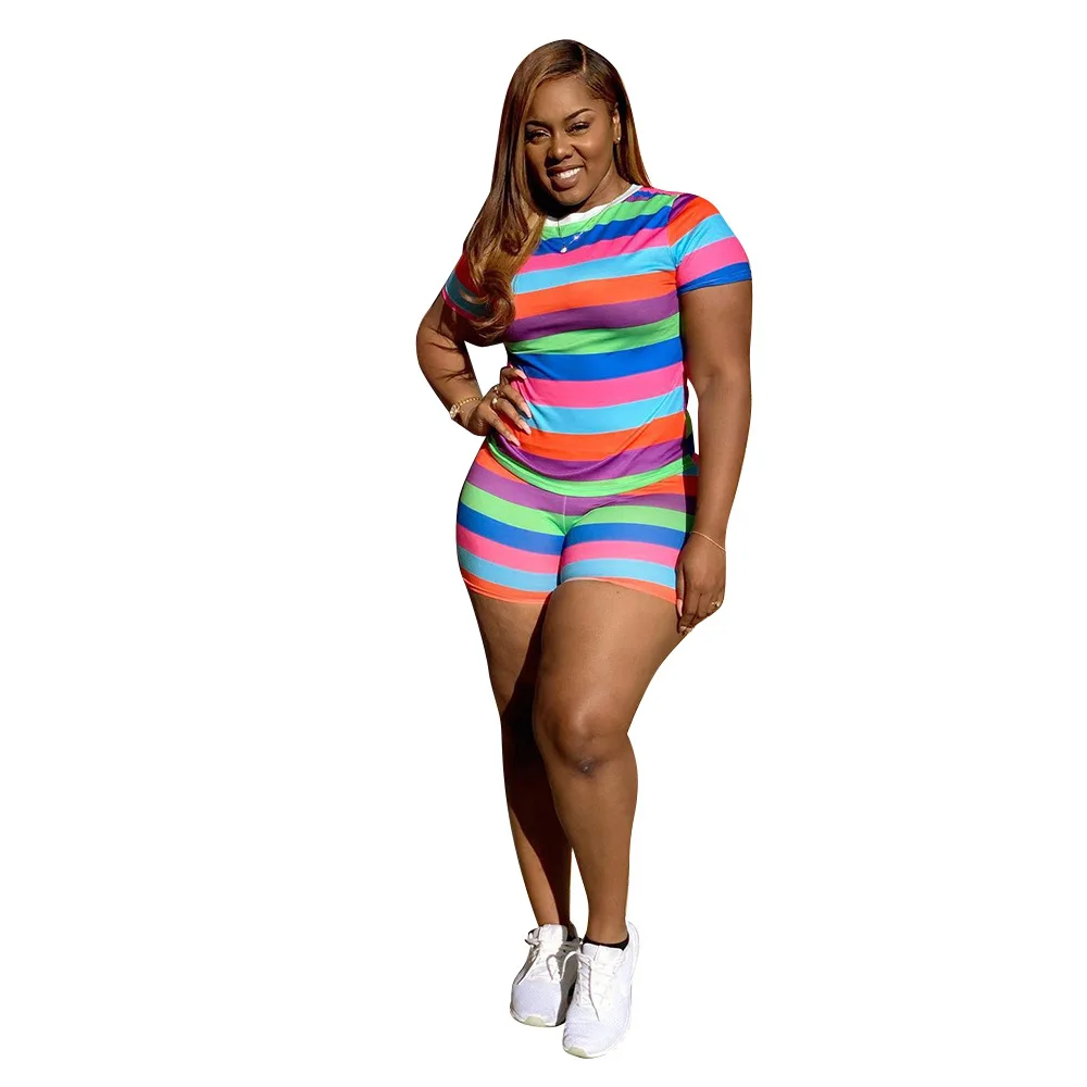 

new spring and summer Black women Stripe dress Casual two-piece set