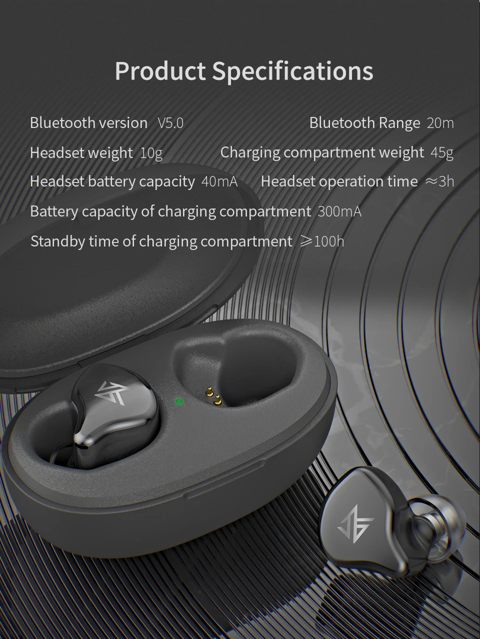 KZ S1/S1D TWS Wireless Touch Control Bluetooth 5.0 Earphones Dynamic/Hybrid Earbuds Headset Noise Cancelling Sport Headphones