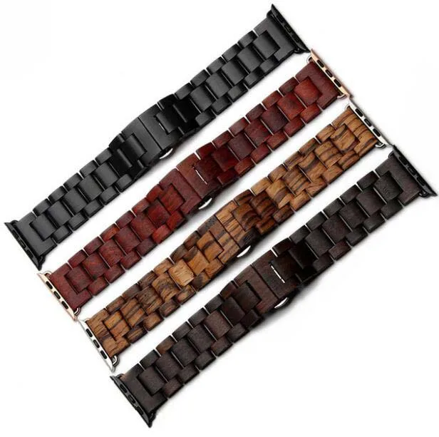 

Original Natural Wooden Strap For Apple Watch Wood Band 38mm 40mm 42mm 44mm Watch Bands