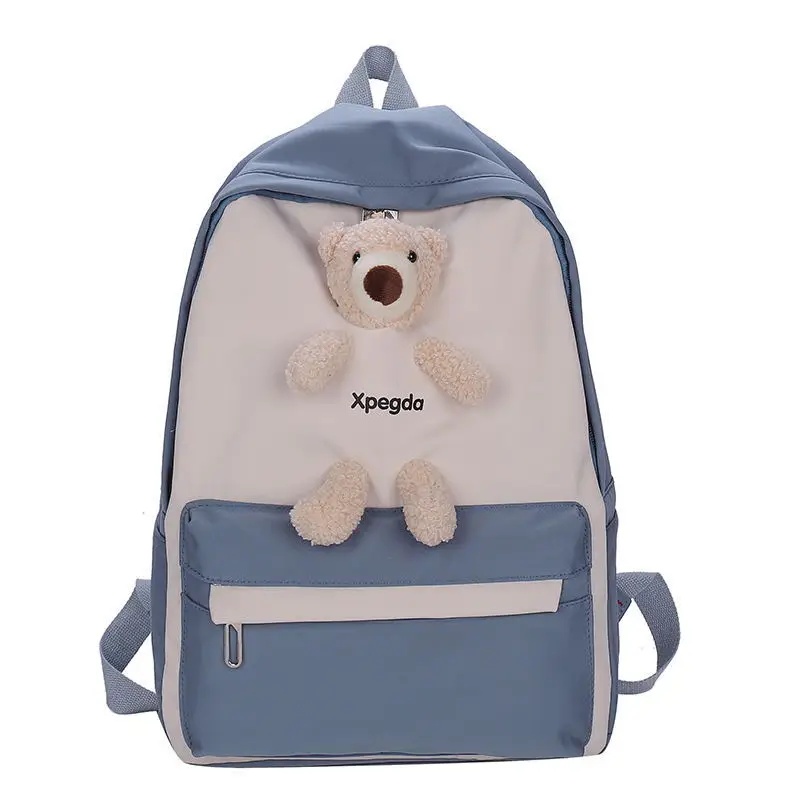 

Hot Sale Rucksack Fashion Plush Ornament Bear Travel Backpack Cute Schoolbag for Girl, Yellow, green, blue, black, pink