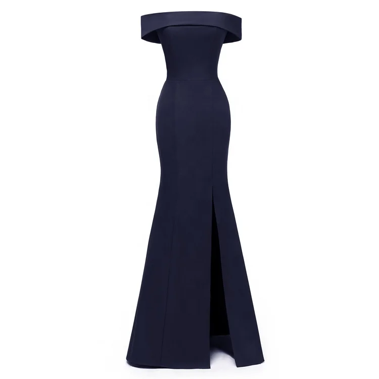 

Slip and shoulder Fanny pack and hip slit dress, Black/wine red/navy blue