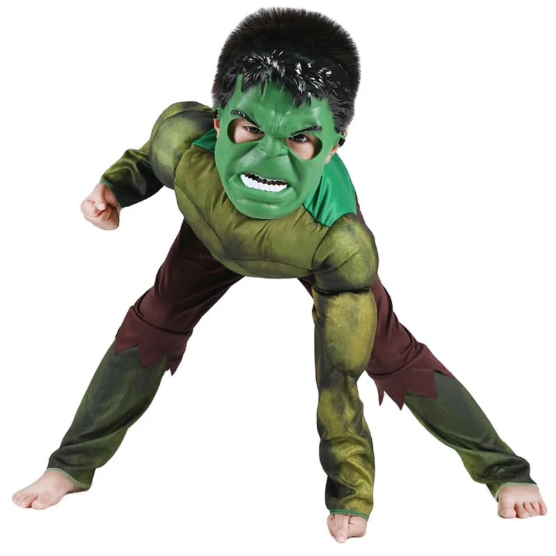 

Halloween cosplay dance party children's muscle boy tv & movie costume green strong costume