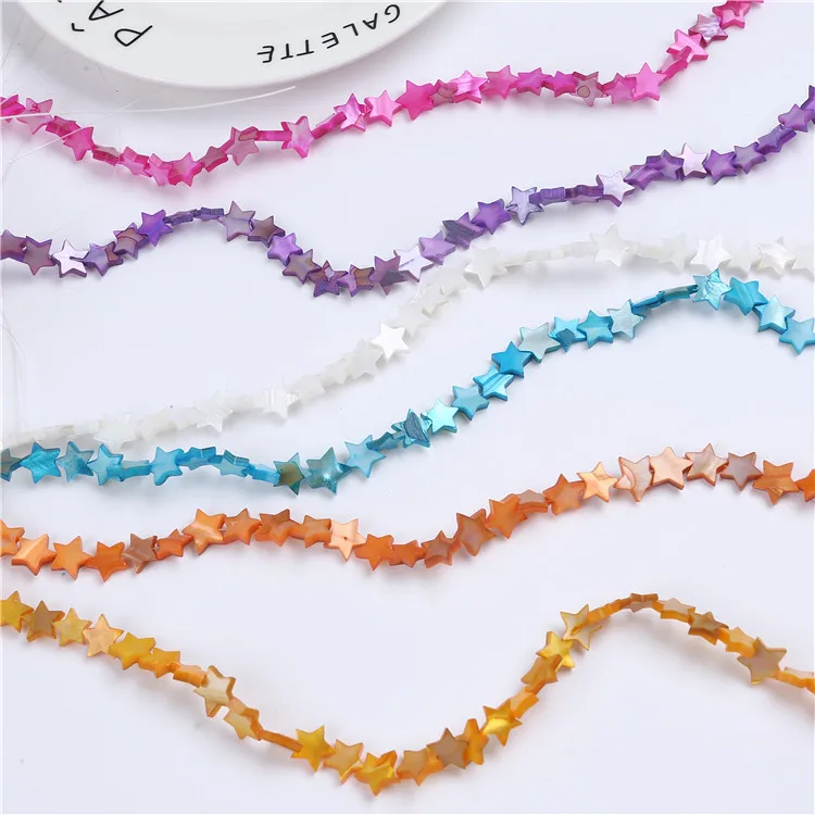 

10mm New Product Fashion Colorful Five-pointed Freshwater Shell Beads For Making Jewelry