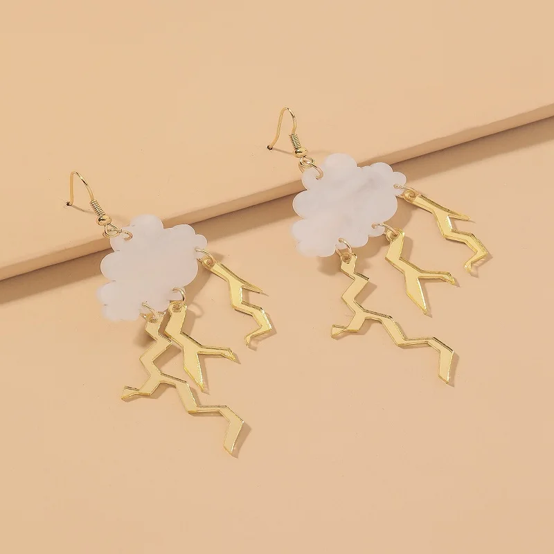 

fashion flash white resin cloud earrings