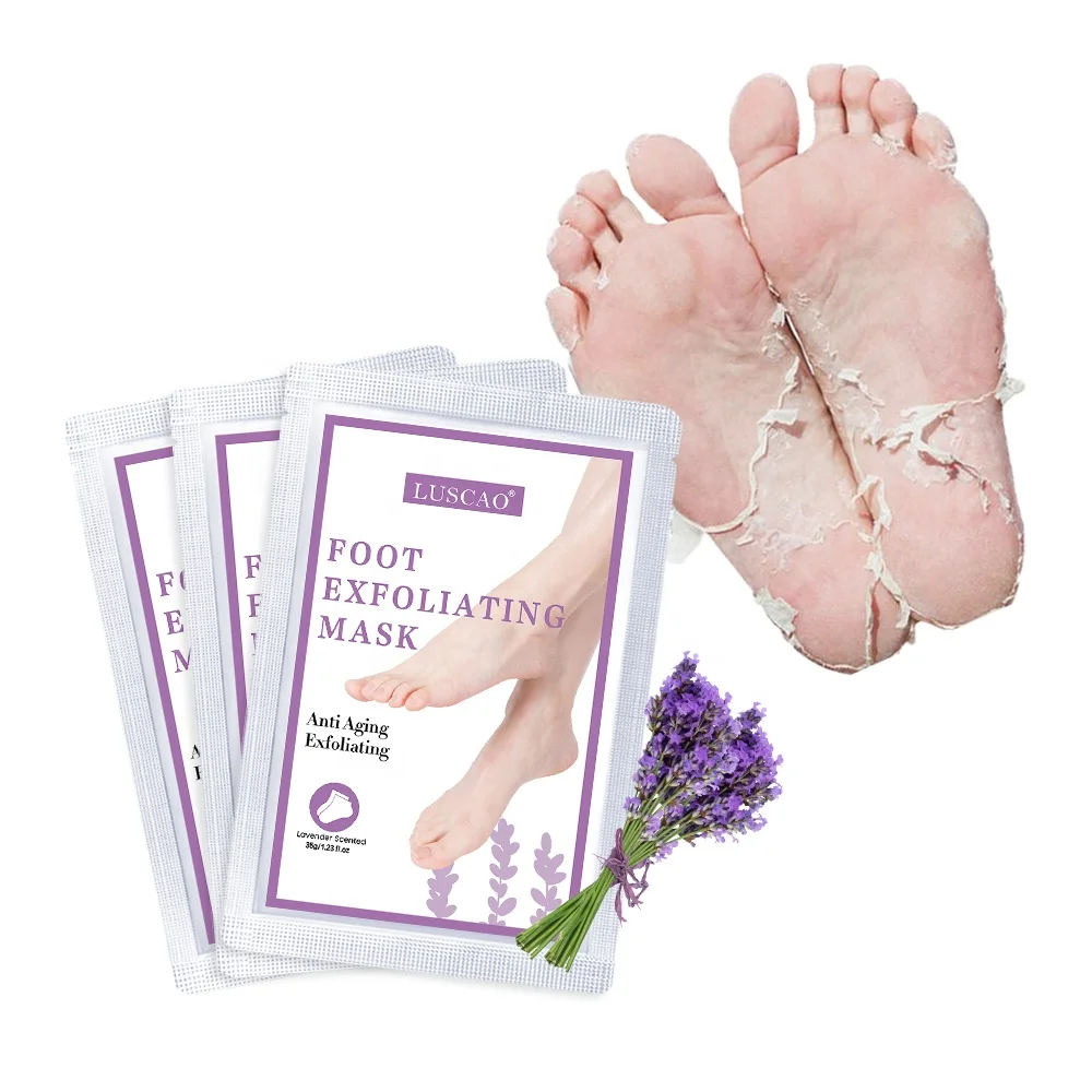 

Wholesales Moisturizing Lavender Scent Peeling Off Calluses Exfoliating Foot Mask