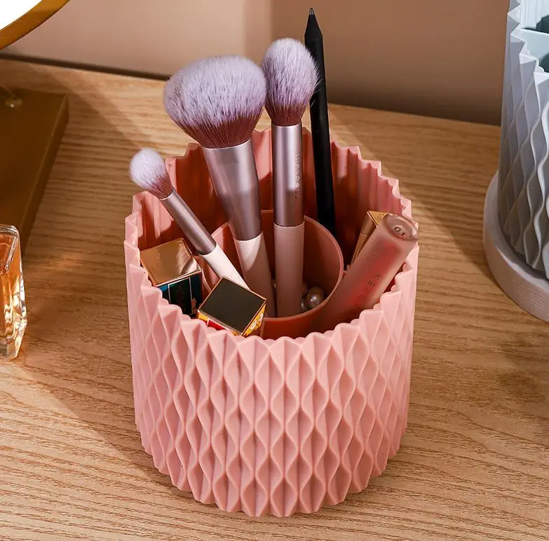 

Plastic Cosmetic Tools Organizer Makeup Brush Holder Storage Box