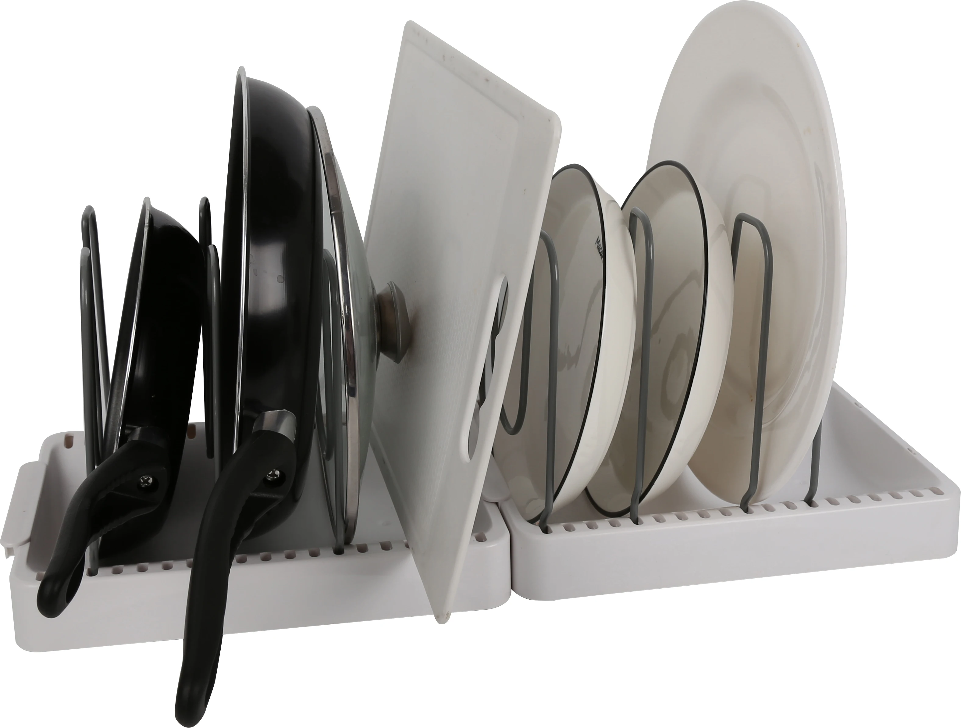 Pan Cookware Organizer Rack Pot Lid Holder,Adjustable Cookware Holders