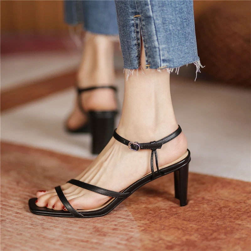 

2021 Wholesale Genuine leather high-heeled sandals for women