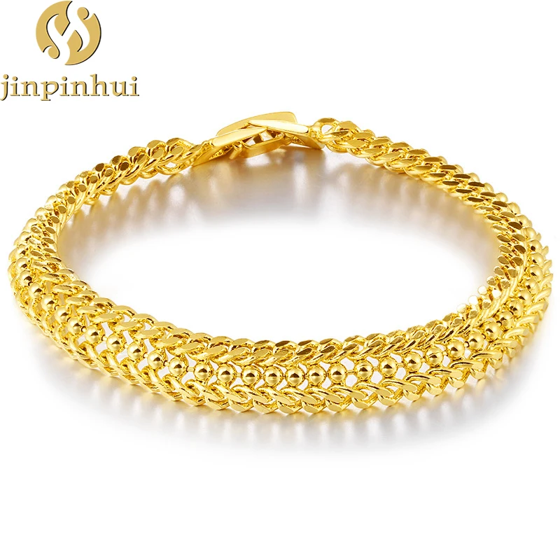 Jinhui Jewelry Creative Bold Personality Couples Gold Plated Large 24 Carat Gold Chain Bracelet Buy 24 Karat Gold Bracelets Dubai Gold Jewelry Bracelet Fancy Chain Bracelet For Girls Product On Alibaba 